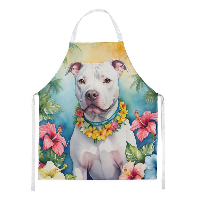 Pit Bull Terrier Luau Apron – Artist-Designed Kitchen, BBQ & Craft Apron