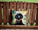 Black Poodle Luau Throw Pillow - 14x14 Decorative Pillow – Art for Your Home & Patio