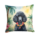 Black Poodle Luau Throw Pillow - 14x14 Decorative Pillow – Art for Your Home & Patio