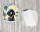 Black Poodle Luau Compact Mirror – Stylish Purse Mirror with Artistic Covers