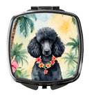 Black Poodle Luau Compact Mirror – Stylish Purse Mirror with Artistic Covers