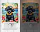 Black Poodle Luau Ceramic Night Light