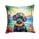 Black Poodle Luau Throw Pillow - 14x14 Decorative Pillow – Art for Your Home & Patio