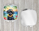 Black Poodle Luau Compact Mirror – Stylish Purse Mirror with Artistic Covers