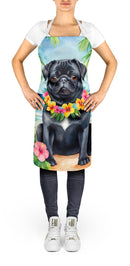 Black Pug Luau Apron – Artist-Designed Kitchen, BBQ & Craft Apron