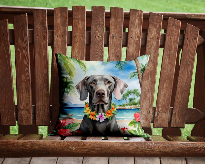 Weimaraner Luau Throw Pillow - 14x14 Decorative Pillow – Art for Your Home & Patio