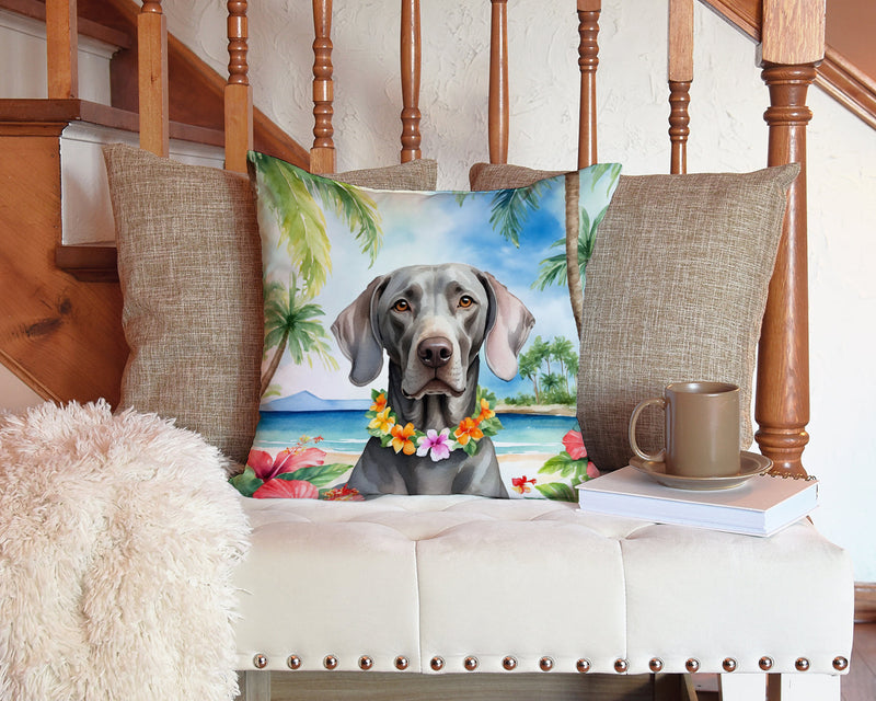 Weimaraner Luau Throw Pillow - 14x14 Decorative Pillow – Art for Your Home & Patio