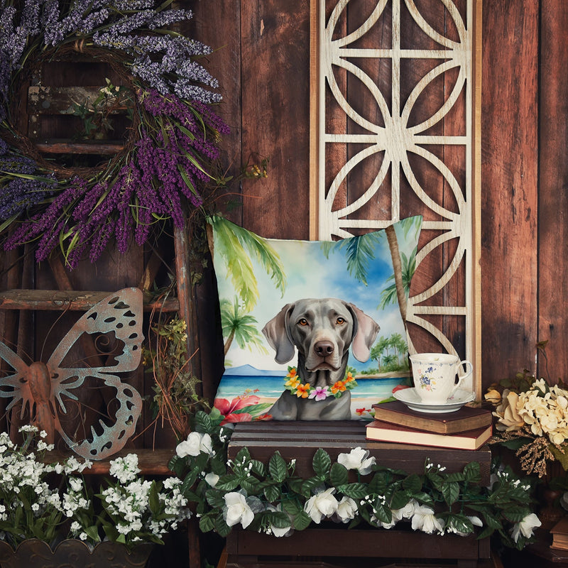 Weimaraner Luau Throw Pillow - 14x14 Decorative Pillow – Art for Your Home & Patio