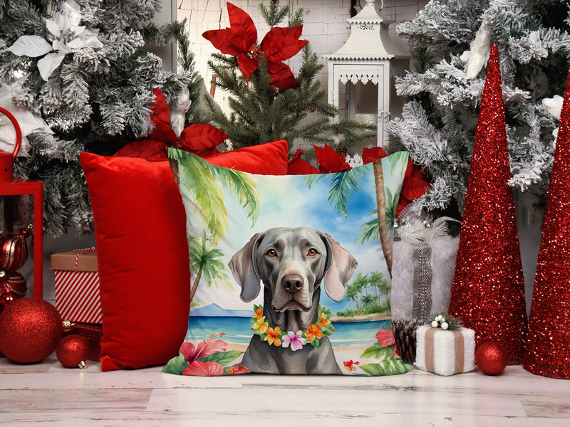 Weimaraner Luau Throw Pillow - 14x14 Decorative Pillow – Art for Your Home & Patio