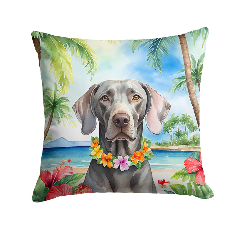 Weimaraner Luau Throw Pillow - 14x14 Decorative Pillow – Art for Your Home & Patio