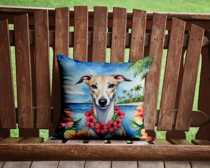 Whippet Luau Throw Pillow - 14x14 Decorative Pillow – Art for Your Home & Patio