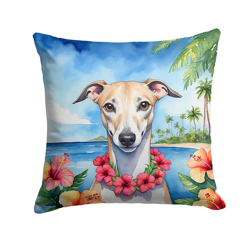 Whippet Luau Throw Pillow - 14x14 Decorative Pillow – Art for Your Home & Patio