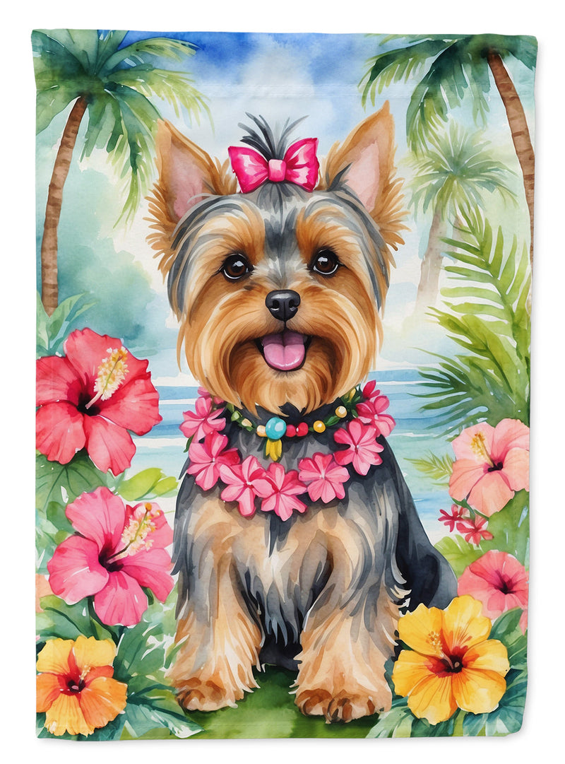 Yorkshire Terrier Luau House Flag