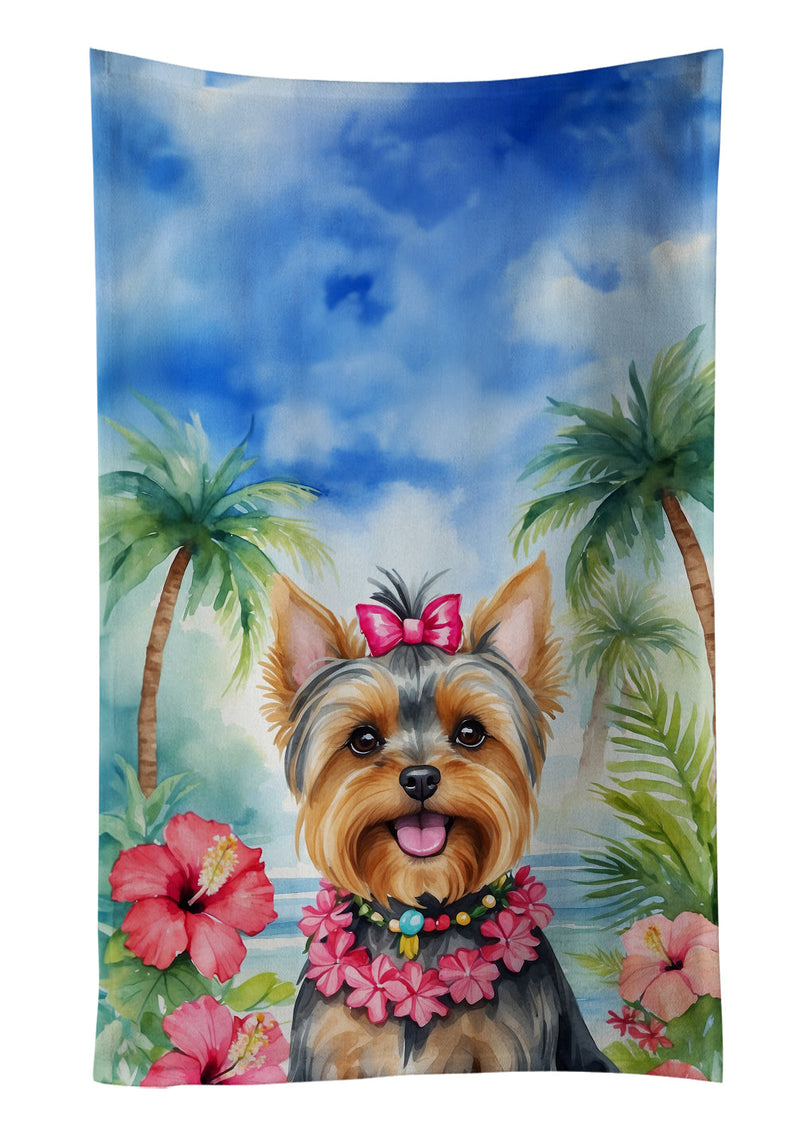 Yorkshire Terrier Luau Kitchen Towel