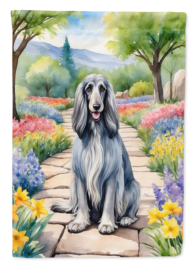 Afghan Hound Spring Path House Flag