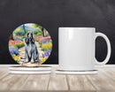 Afghan Hound Spring Garden Large Sandstone Coasters Pack of 4