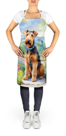 Airedale Terrier Spring Garden Apron – Artist-Designed Kitchen, BBQ & Craft Apron