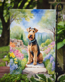 Airedale Terrier Spring Path Garden Flag  – Dog-Themed Floral Outdoor Decor