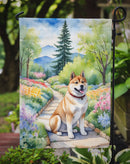 Akita Spring Garden Path Flag  – Dog-Themed Floral Outdoor Decor