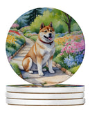 Akita Spring Garden Large Sandstone Coasters Pack of 4