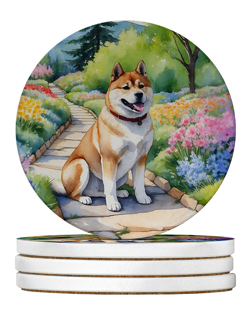 Akita Spring Garden Large Sandstone Coasters Pack of 4