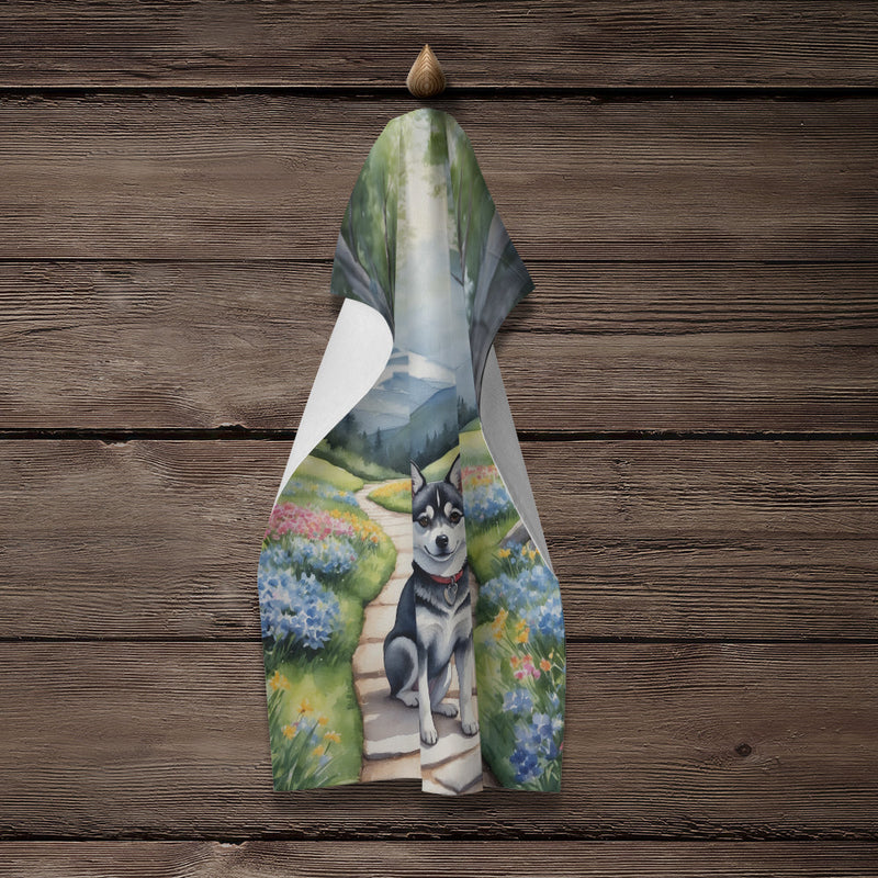 Alaskan Klee Kai Spring Garden Kitchen Towel
