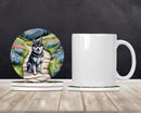 Alaskan Klee Kai Spring Garden Large Sandstone Coasters Pack of 4