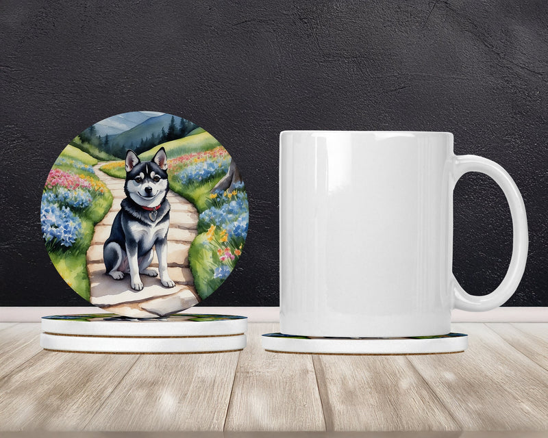 Alaskan Klee Kai Spring Garden Large Sandstone Coasters Pack of 4