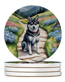 Alaskan Klee Kai Spring Garden Large Sandstone Coasters Pack of 4