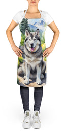Alaskan Malamute Spring Garden Apron – Artist-Designed Kitchen, BBQ & Craft Apron
