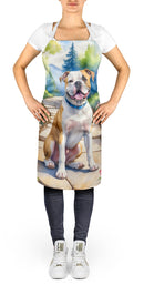 American Bulldog Spring Garden Apron – Artist-Designed Kitchen, BBQ & Craft Apron