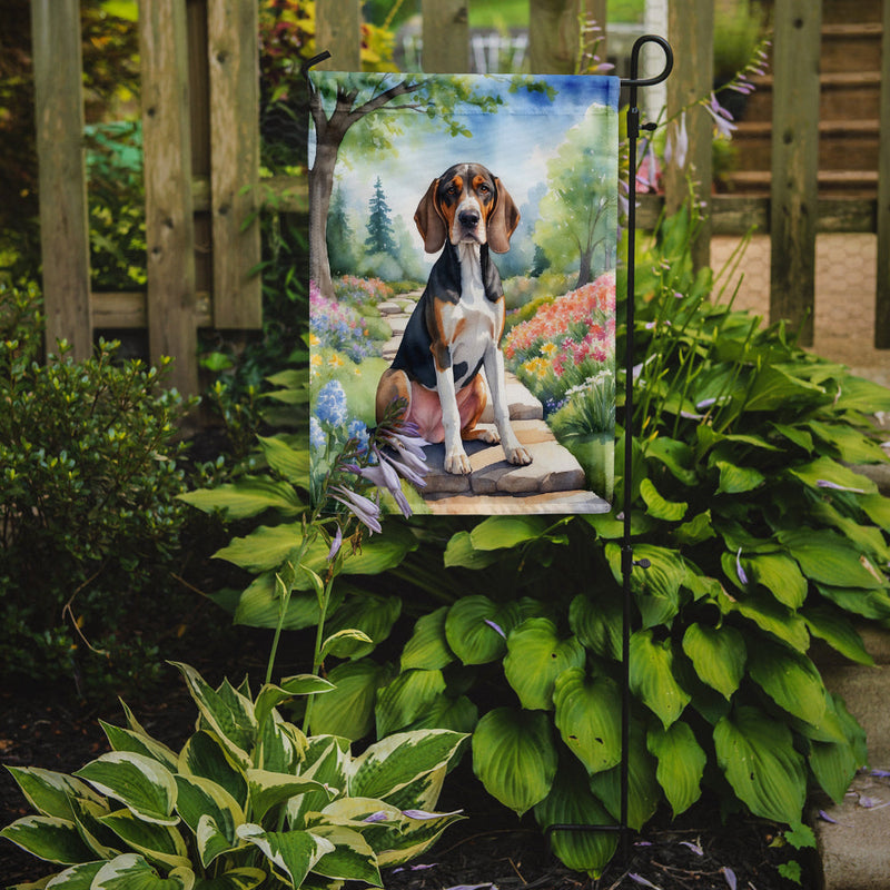 American English Coonhound Spring Path Garden Flag