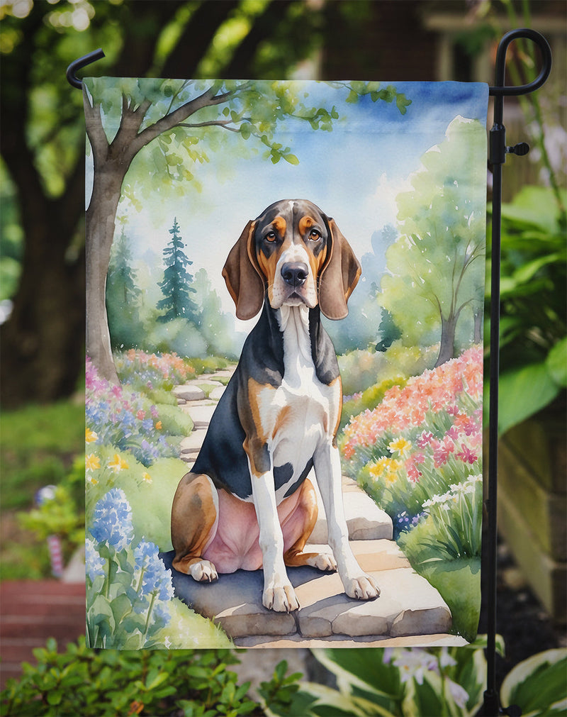 American English Coonhound Spring Path Garden Flag