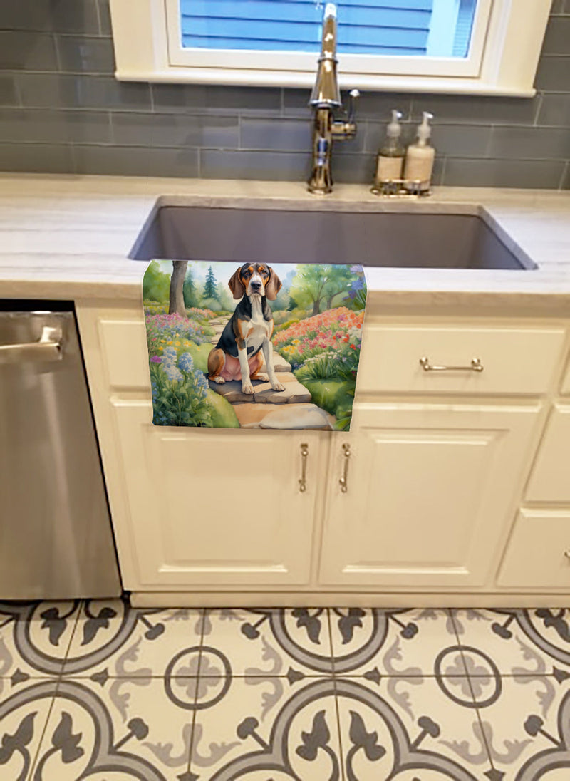 American English Coonhound Spring Garden Kitchen Towel