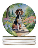 American English Coonhound Spring Garden Large Sandstone Coasters Pack of 4