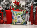 American Eskimo Spring Garden Throw Pillow - 14x14 Decorative Pillow – Art for Your Home & Patio