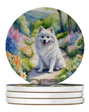 American Eskimo Spring Garden Large Sandstone Coasters Pack of 4