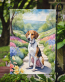 American Foxhound Spring Path Garden Flag  – Dog-Themed Floral Outdoor Decor