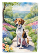 American Foxhound Spring Path Garden Flag  – Dog-Themed Floral Outdoor Decor