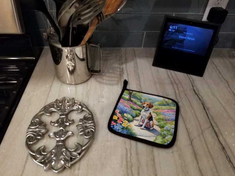 American Foxhound Spring Garden Pot Holders - Set of 2 Decorative Kitchen Helpers | Made in the USA