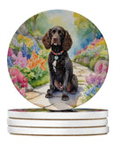 American Water Spaniel Spring Garden Large Sandstone Coasters Pack of 4