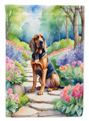 Bloodhound Spring Path Garden Flag  – Dog-Themed Floral Outdoor Decor