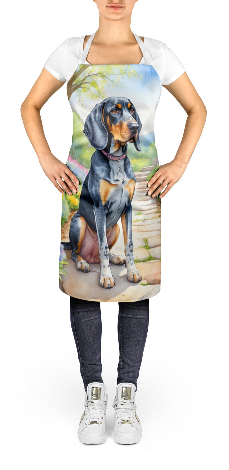 Bluetick Coonhound Spring Path Apron – Artist-Designed Kitchen, BBQ & Craft Apron