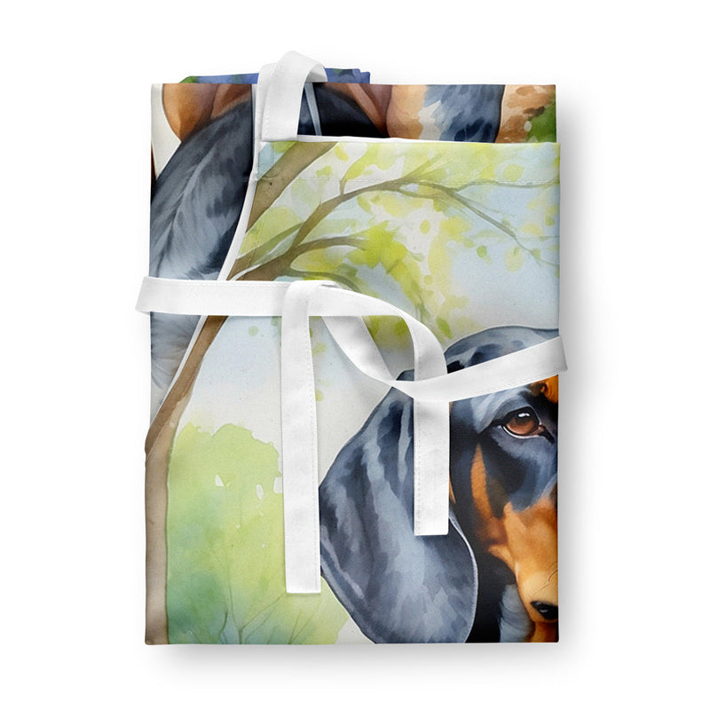 Bluetick Coonhound Spring Path Apron – Artist-Designed Kitchen, BBQ & Craft Apron