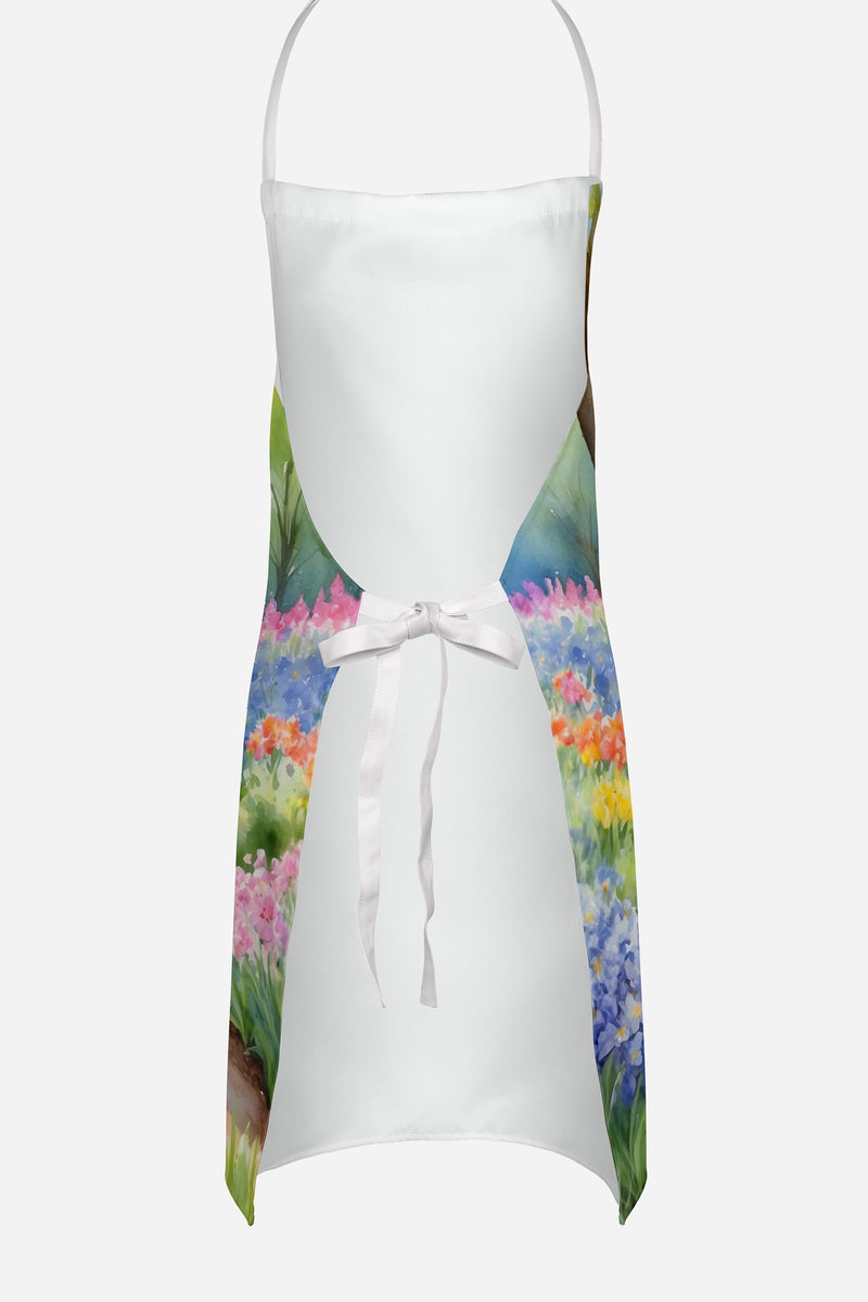 Bluetick Coonhound Spring Path Apron – Artist-Designed Kitchen, BBQ & Craft Apron