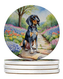 Bluetick Coonhound Spring Path Large Sandstone Coasters Pack of 4