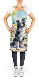Border Collie Spring Path Apron – Artist-Designed Kitchen, BBQ & Craft Apron