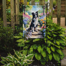Border Collie Spring Path Garden Flag  – Dog-Themed Floral Outdoor Decor