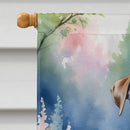 White Boxer Spring Path House Flag