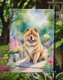 Chow Chow Spring Path Garden Flag  – Dog-Themed Floral Outdoor Decor